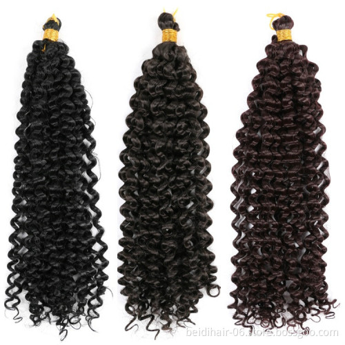 Synthetic Pre Stretched Crochet Braids Water Wave Bundles 14inch Afro Kinky Curly Hair Artificial Braiding Hair Jerry Curl